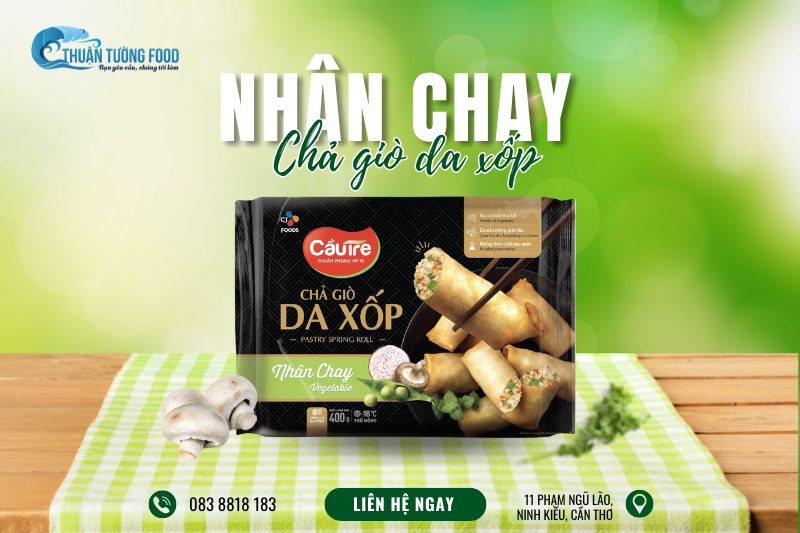 CJ_ Chả Giò Da Xốp Cầu Tre - Nhân Chay
